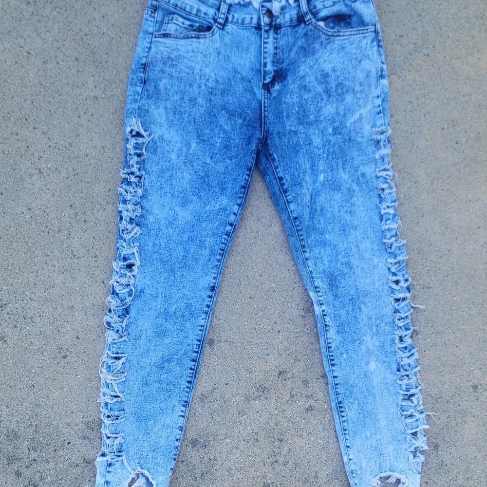 Pink Label Distressed Denim Jeans